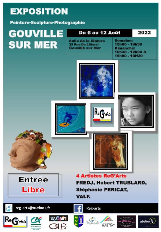 Du 6 au 12 aout 2022: Exposition collective à Gouville sur mer, 50 Manche
